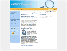 Tablet Screenshot of plasticsmythbuster.org